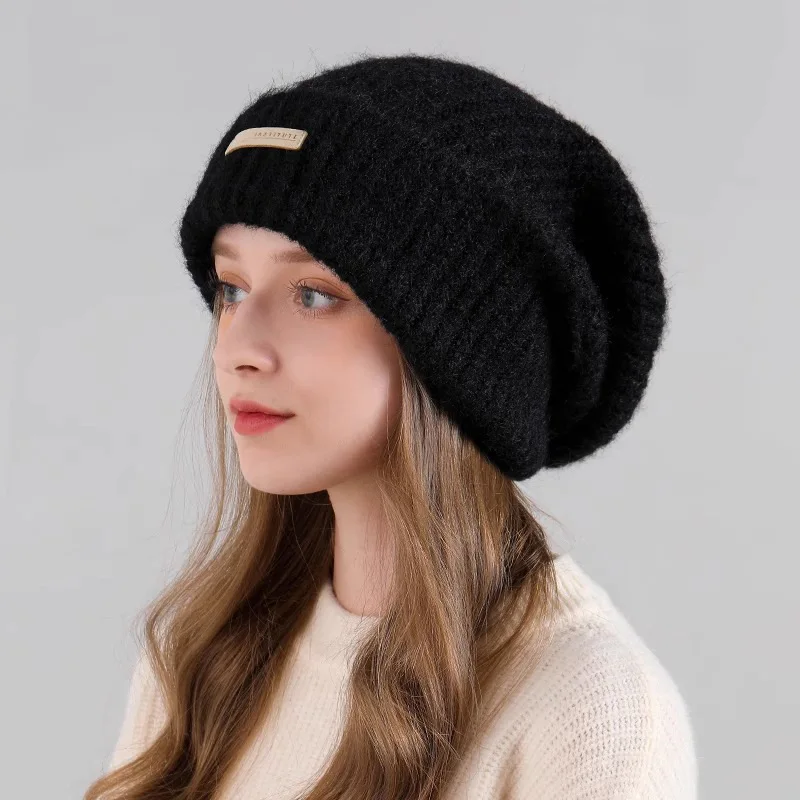 Женская вязаная шапка осень/зима 2024 для Shein/Temu большая окружность головы