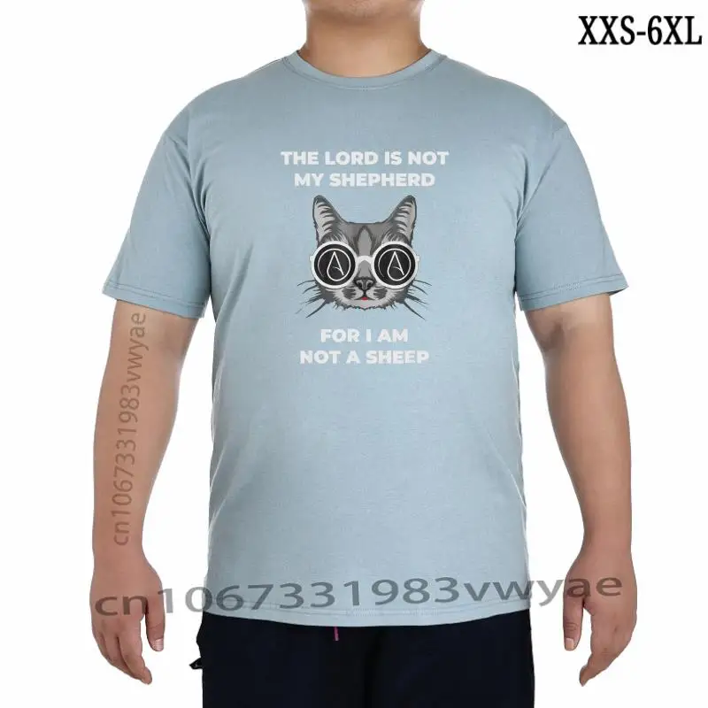 

Funny Atheist Atheism Symbol AntiReligion Cat TShirt Group T Shirt Rife Cotton Men Tops Shirt Printed