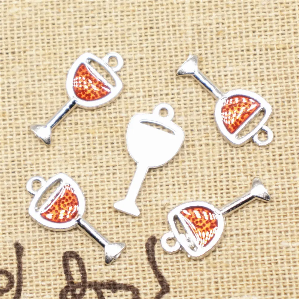 

Wine Glass Charms Pendants And Necklaces Car Accessori 9X20mm Enamel 10 Pieces