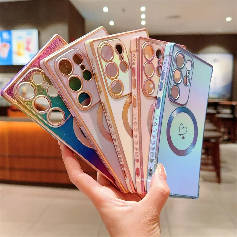 Магнитный чехол для Samsung Galaxy S24 S23 S21 S22 Ultra Plus S20 FE Magsafe