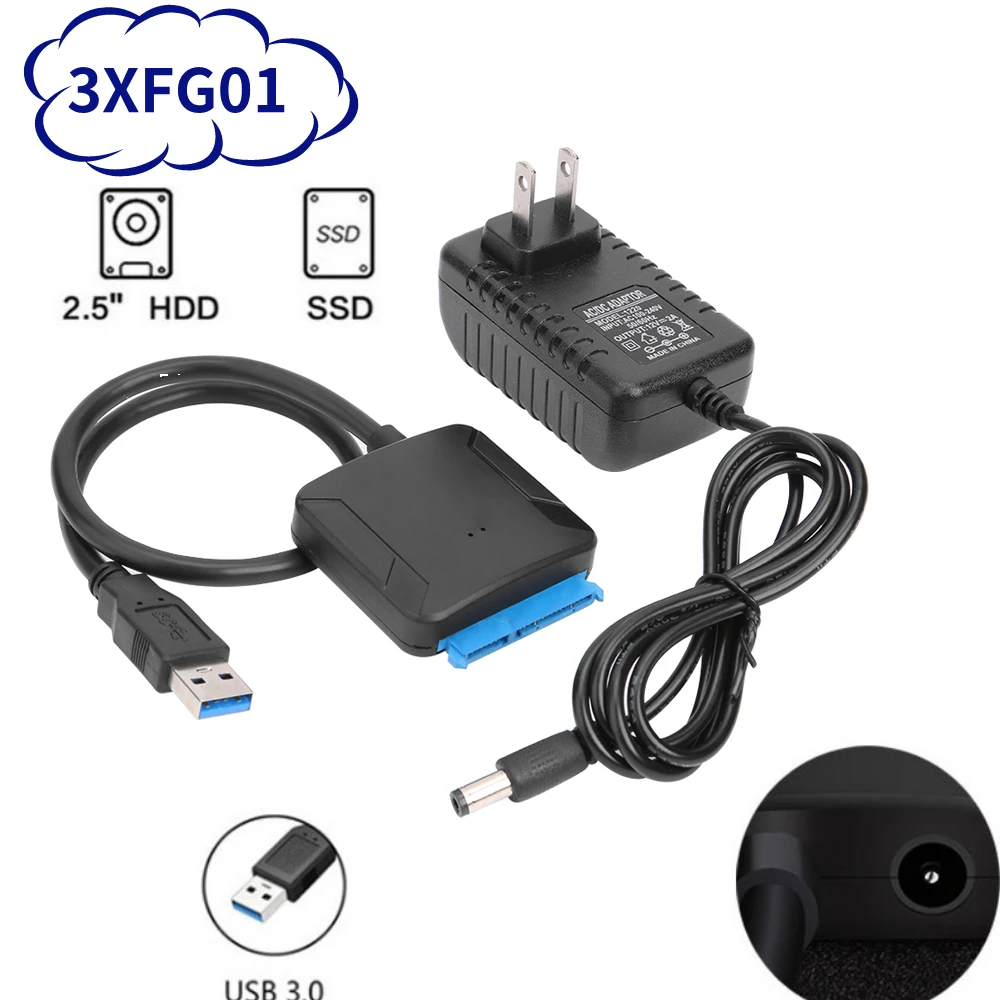 

Portable USB 3.0 To SATA 3 Converter Cable Fast Transmission Support 2.5/3.5 in External SSD HDD Hard Drive Adapter for Samsung