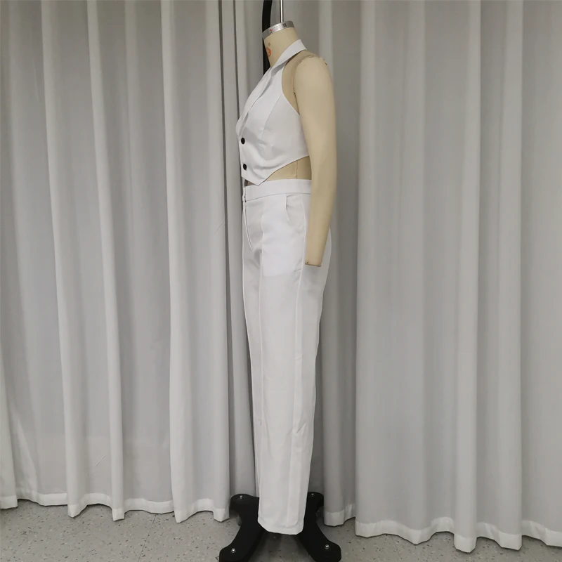 Комплект из двух предметов LIYONG Женский повседневный однотонный топ без рукавов с