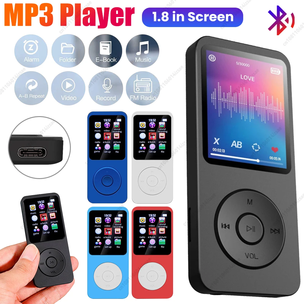 Фото 1,8-дюймовый MP3-плеер Type-C Портативный Walkmen Bluetooth 5.0 Музыкальный плеер Поддержка записи электронных книг Спортивное FM-радио для детей Спорт №1