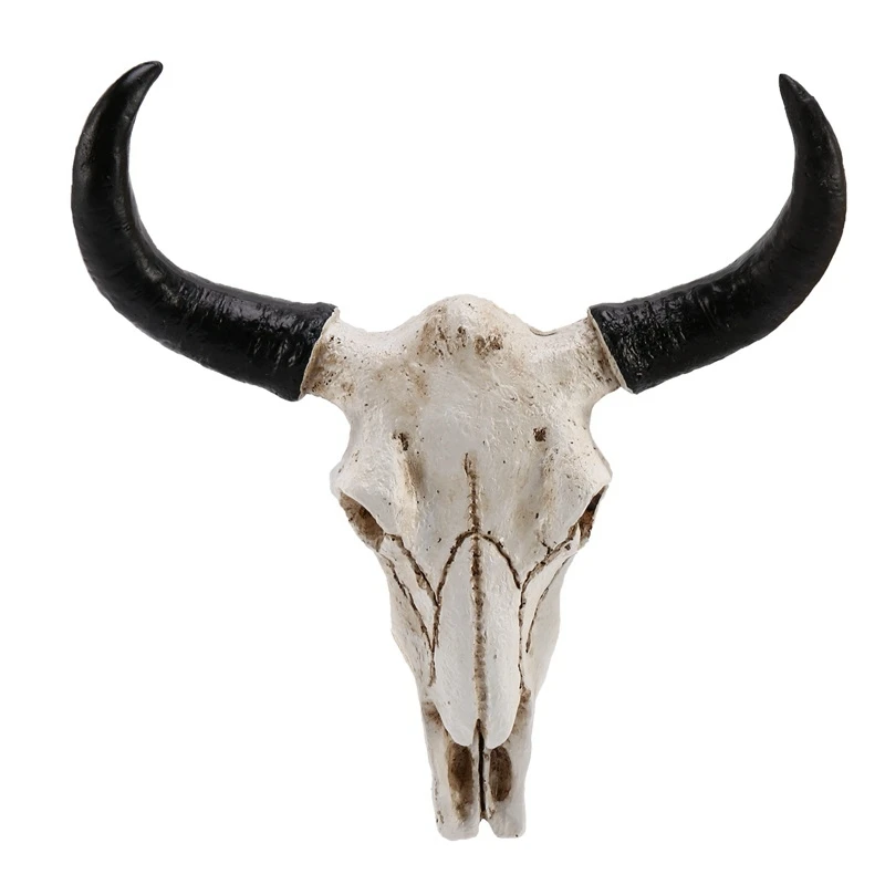 

Полимерная голова черепа коровы Longhorn, Настенный декор, 3D фигурки животных, дикой природы, ремесла, рога для дома, декор на Хэллоуин