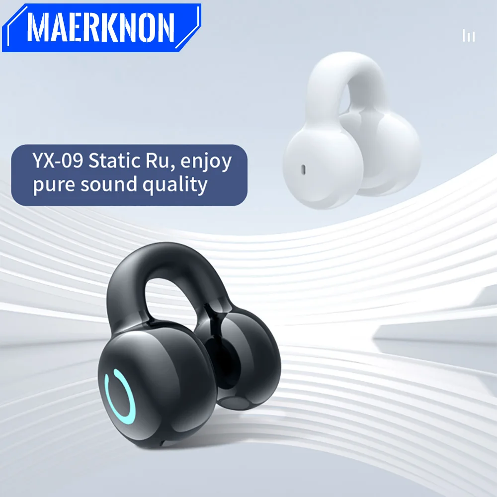 

TWS Wireless Headphones Bone Conduction Bluetooth Earphones HiFi Stereo Ear Clip Headset Noise Reduction Sports Earbuds With Mic