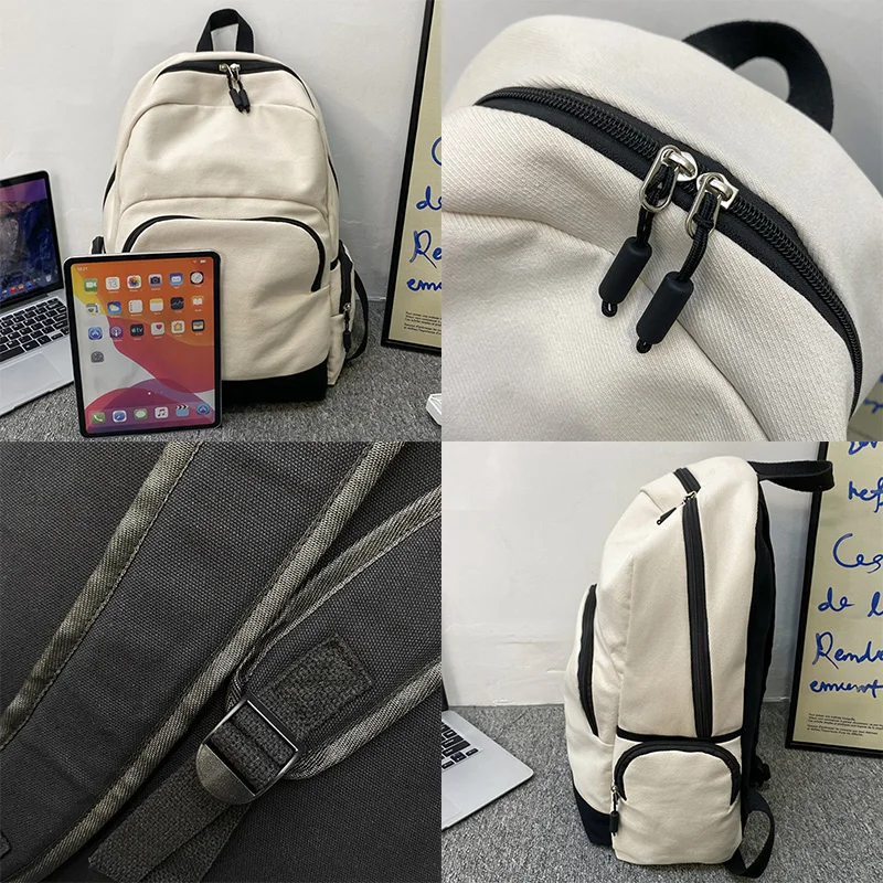 Junior High School Students Large Capacity Backpack Trend Casual Simple Fashion Female Students Shoulder Bag Girls School Bag