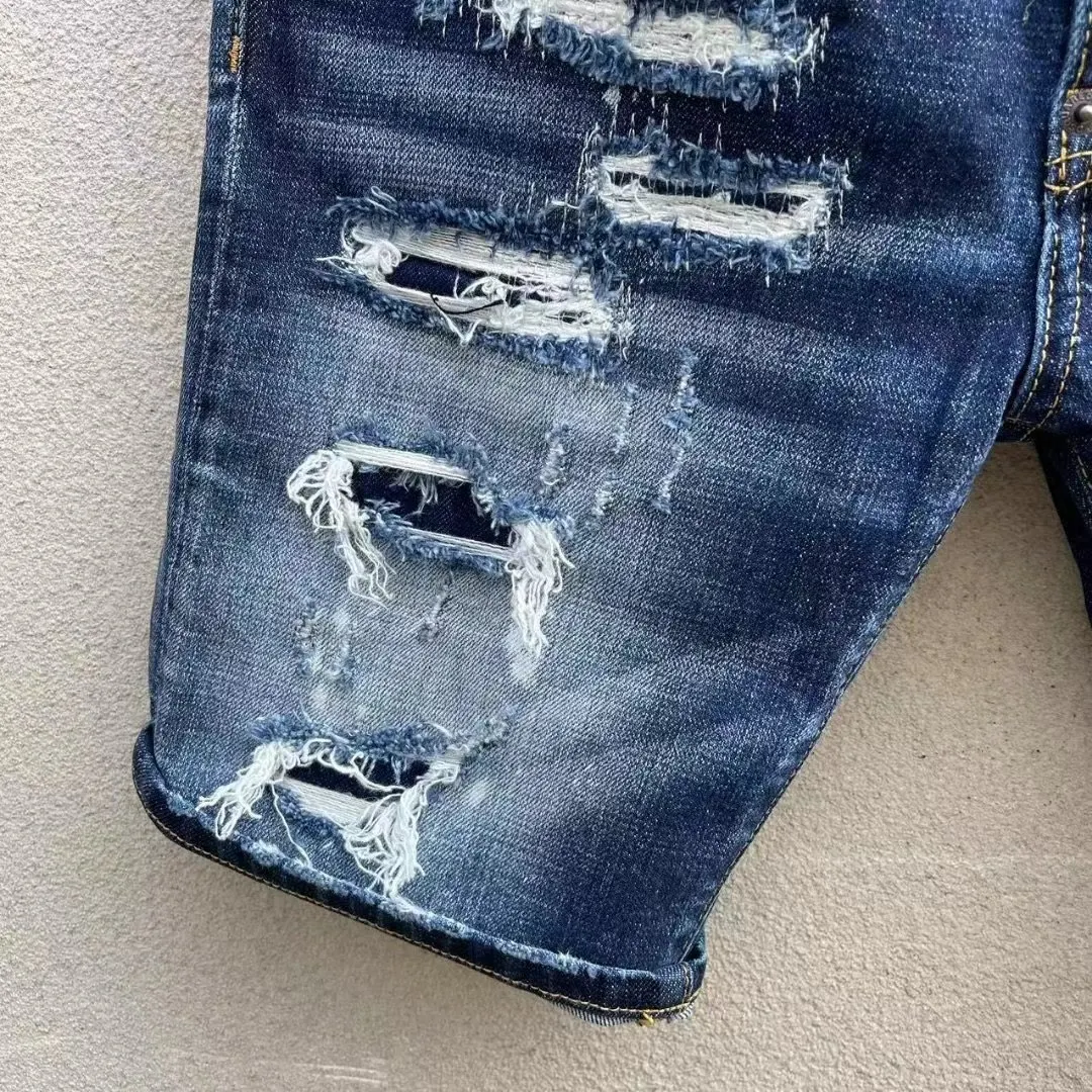 Новинка 100 летние джинсовые шорты для мужчин Стрейчевые облегающие средней длины