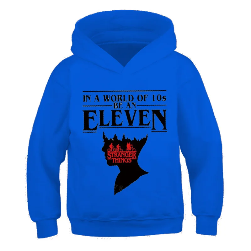 Детская толстовка с капюшоном и принтом очень странные дела |