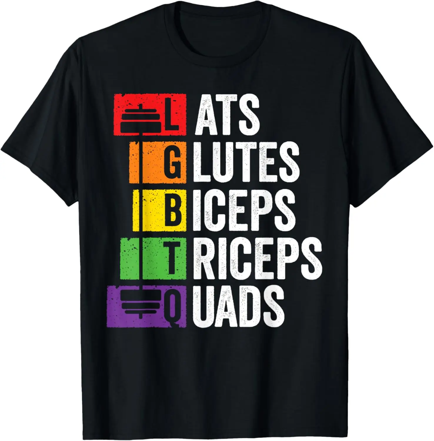 Camiseta Sin Mangas LGBTQ+ - Lats Glutes Biceps Triceps Quads Barbell - Entrenamiento Orgulloso