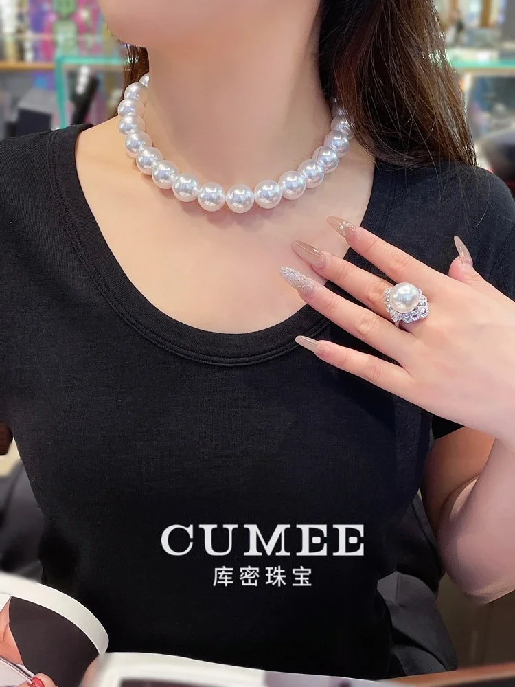 CUMEE Вечерние круглые искусственные австралийские белые бусины с жемчугом