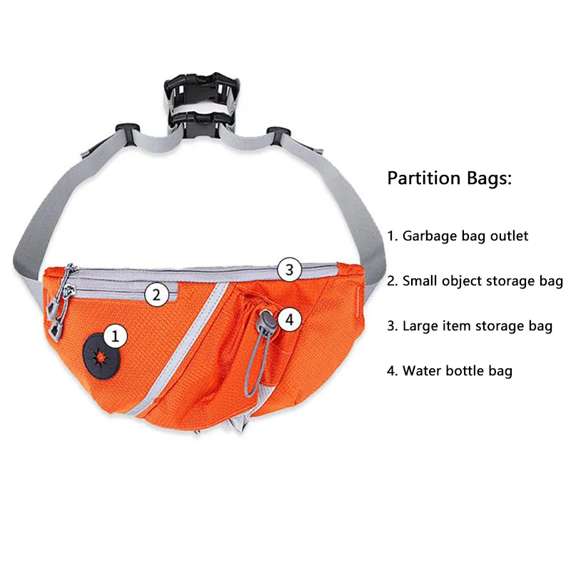 Outdoor pet Training Waist Bag Hand Free Durable Snack Fanny Pack Portable Walking Running Pet Treat Pouch Washable Adjustable