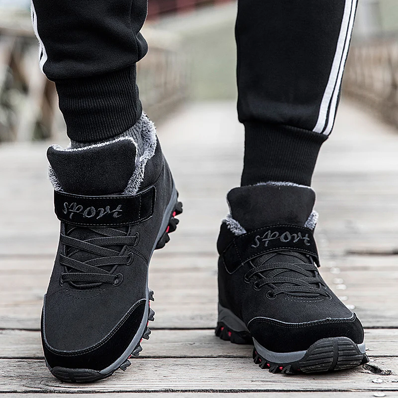 Brand Men's Winter Boots Outdoor Hiking Shoes Men Sneakers Women Warm Boots Comfortable Walking Shoes Women Men Large Size 35-49