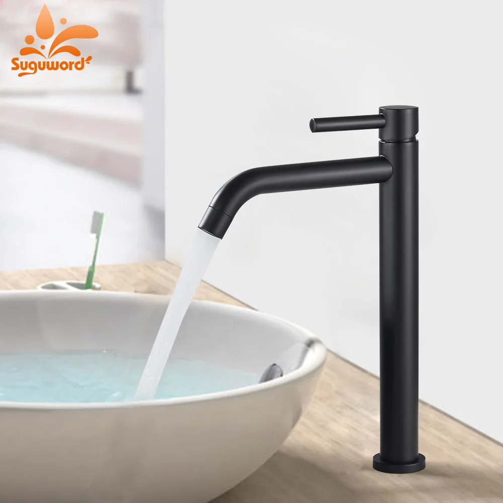 Кран для раковины красного и черного цвета высокий тонкий кран ванной комнаты