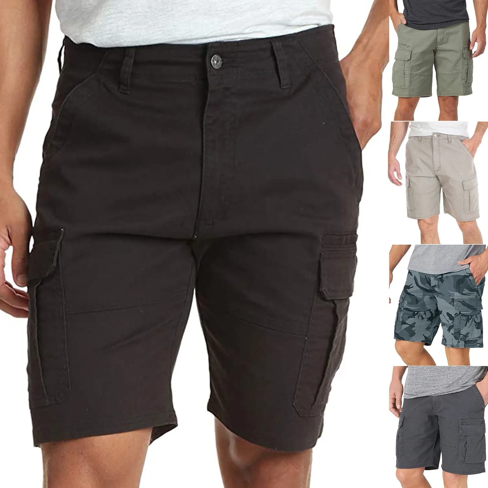 

Men's Pocket Zipper Tooling Shorts Pants 2022 New men Zip pocket Fitness Gyms Shorts Mens Summer Running Short Pants Male Jogger