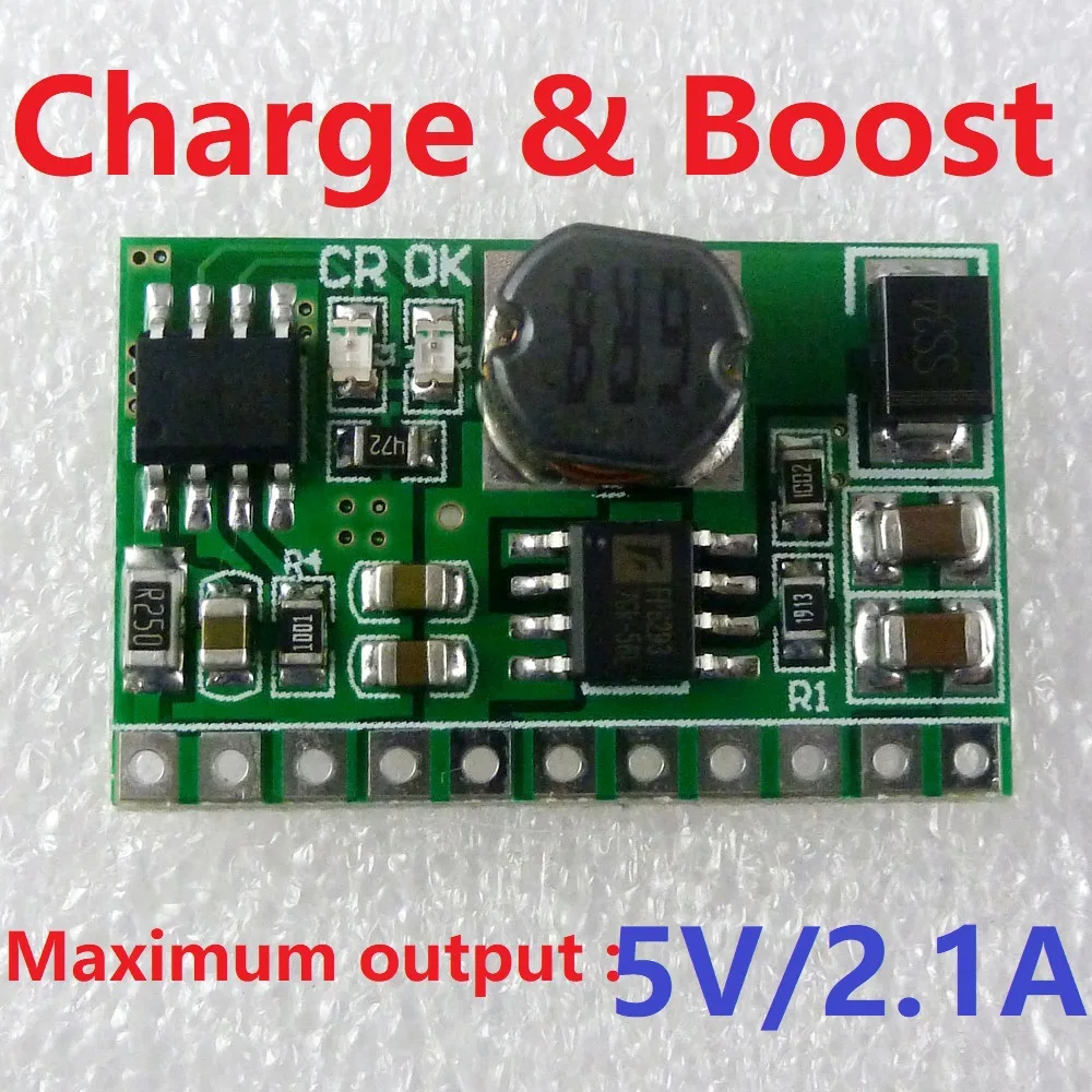

5V/2.1A 10W Charge Discharger Boost UPS Mobile Power Diy Board Charger Step-up DC DC Converter for 3.7V 18650 Lithium Battery