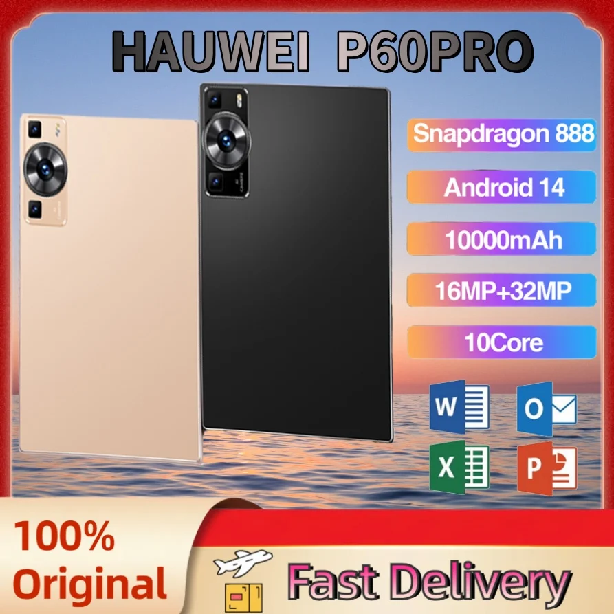 2025 НОВЫЙ планшет P60 Pro HAUWEI Android 14 16 ГБ + 1 ТБ 11 дюймов МП 32 Bluetooth 5G WIFI WPS Тонкая и легкая