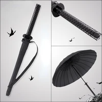 creative japanese samurai umbrella removable handle automatic long black rainproof warrior ninja like sword home rain umbrellas