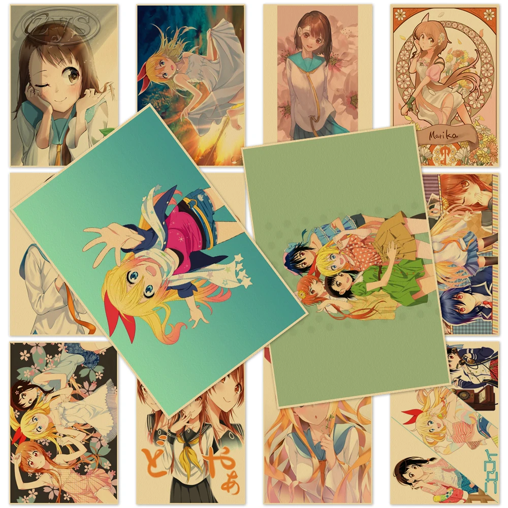 Nisekoi белая бумага крафт-бумага настенная живопись для дома Ichijyo Raku Kirisaki Chitoge плакат настенное искусство винтажная Картина декор для комнаты подарок