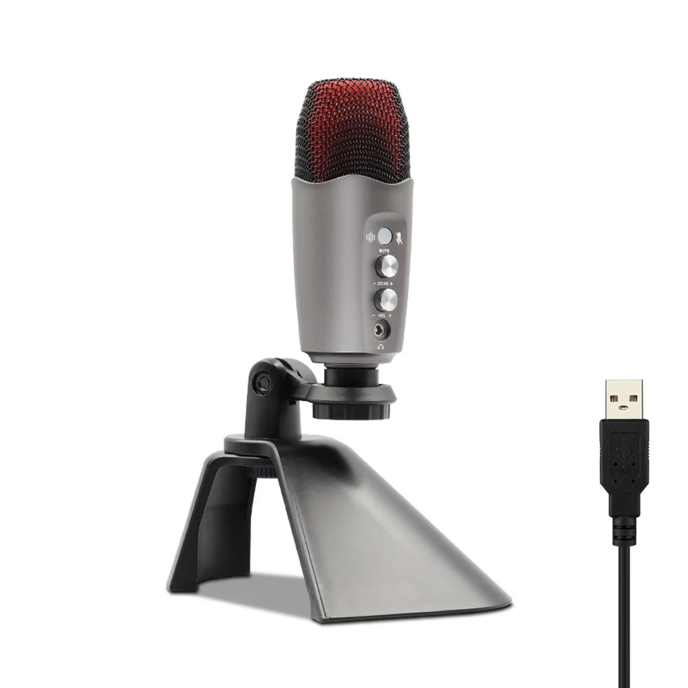 

USB Condenser Microphone Professional Recording Mic with Headphone Output For Streaming Gaming Youtube PC Computer Laptop Sale