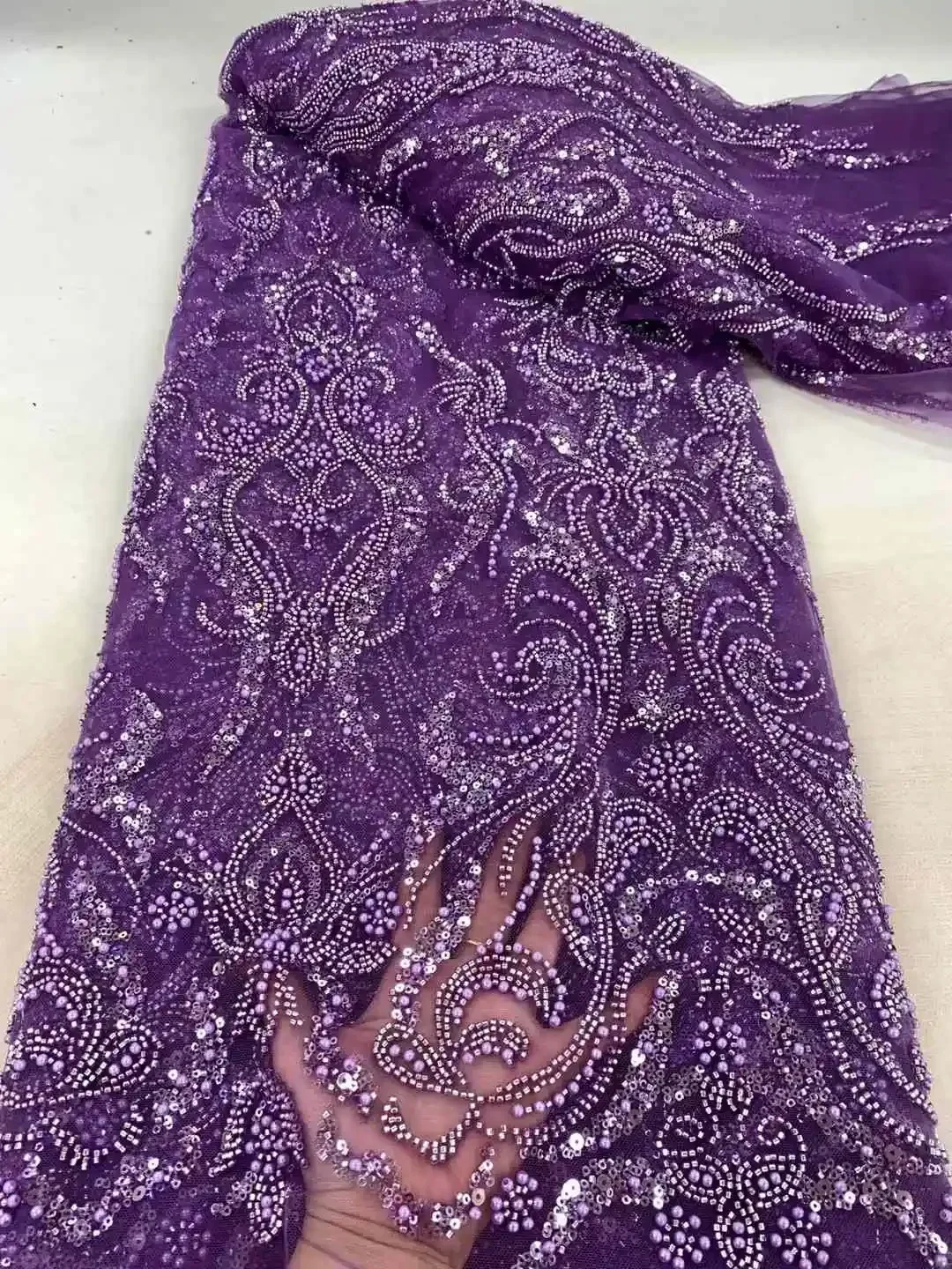 Тяжелая белая французская сетчатая кружевная ткань африканские тюлевые кружева