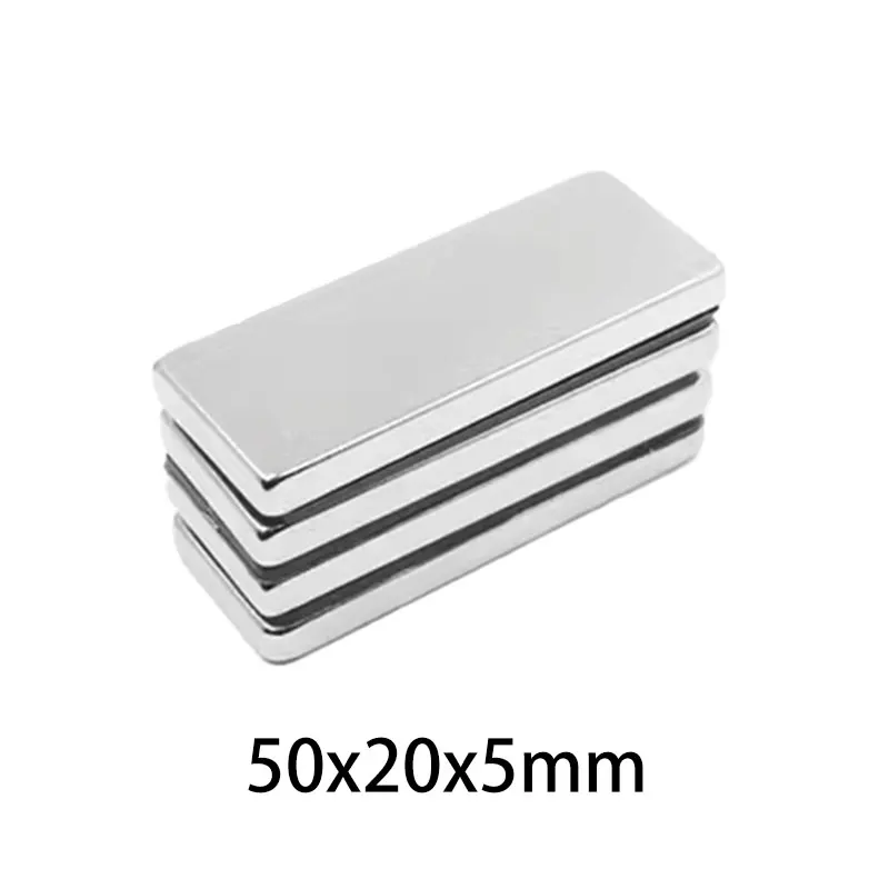 1/2/5/10 шт. 50x20x5 мм мощные квадратные магниты N35 блок прямоугольный неодимовый