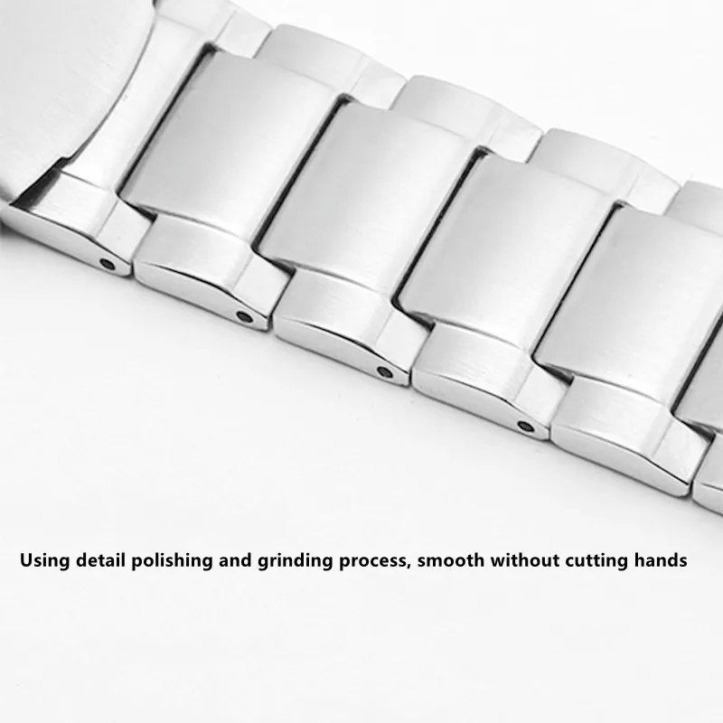 22mm 316L Stainless Steel Solid Curved End Watch Band Strap Bracelet Fit For EFR525 526 531 532 533 534 535 Watch