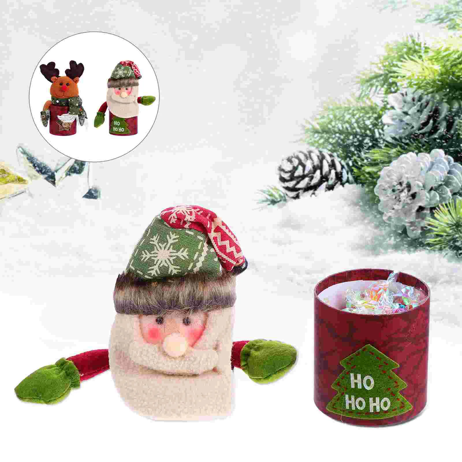 

Christmas Candy Jar Box Holiday Boxes Cookie Santa Canisterlid Dish Treat Gift Basket Container Reindeer Tin Storage Bowl Holder