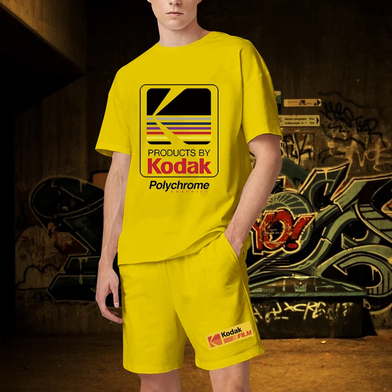 2023 Luxury Brand T Shirts Suits Men Sport Korean Style High Quality Outfit Sportwear Oversized Cotton 2 Piece Tops Shorts Sets