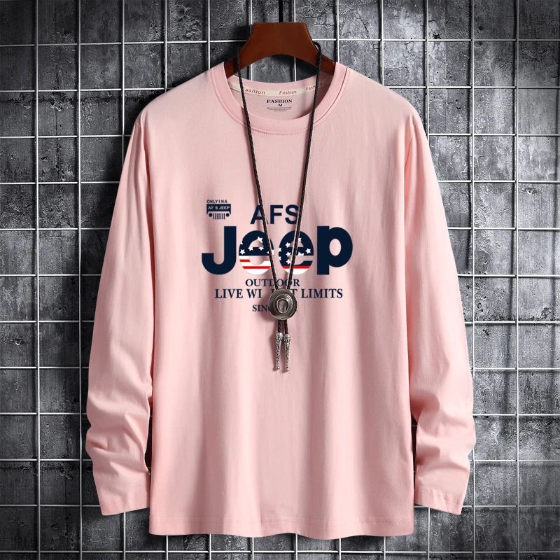 

Plus Size Long-Sleeve T-Shirts Men's Print Cotton Tees O-Neck Thin Tshirts 4XL 5XL 6XL Autumn And Winter