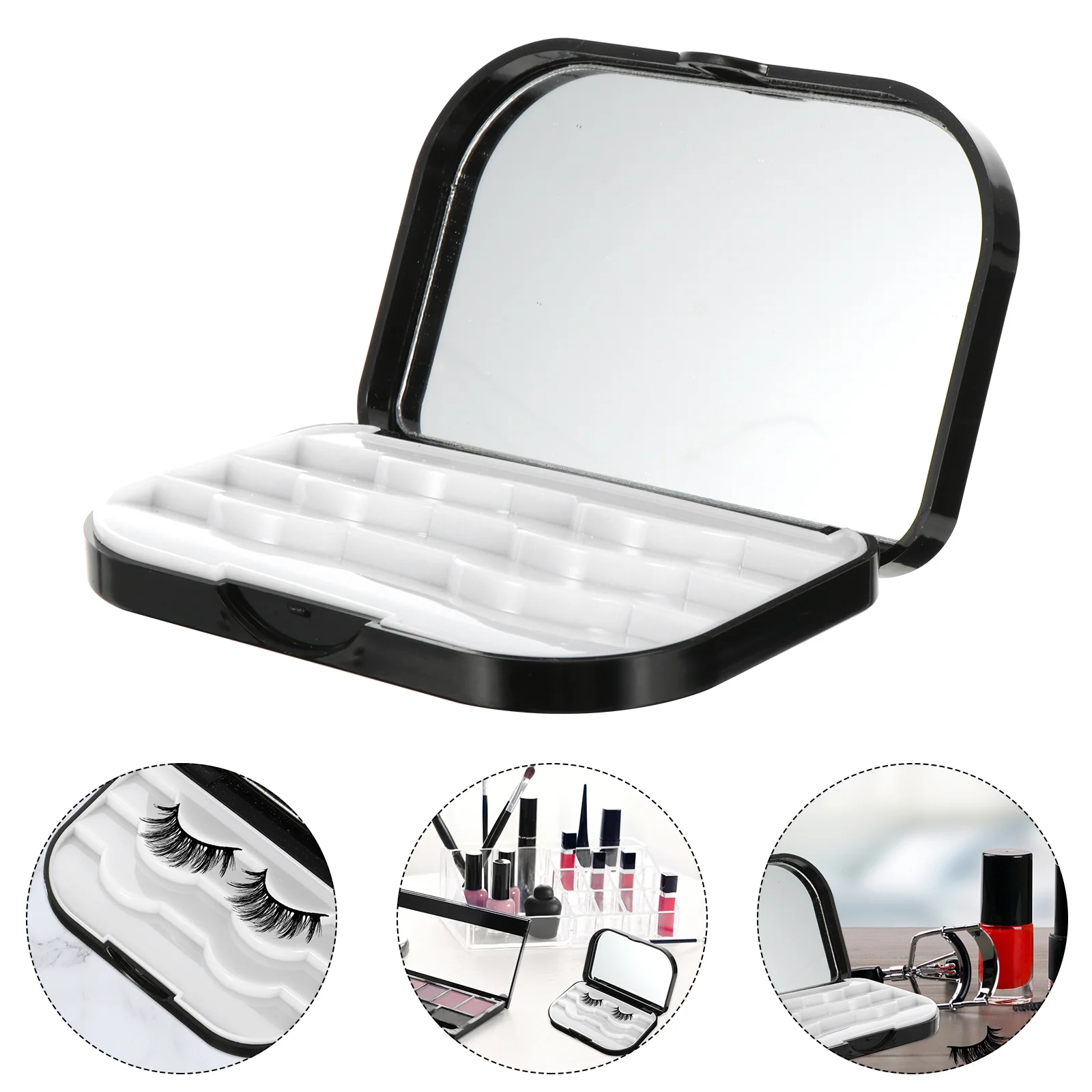 

Eyelash Fake Box Holder Case Container Makeup Organizer Carryingmirror