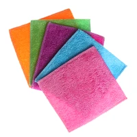 1 pc anti grease absorbent dish cloth bamboo fiber washing towel kitchen household scouring pad magic cleaning wiping rags