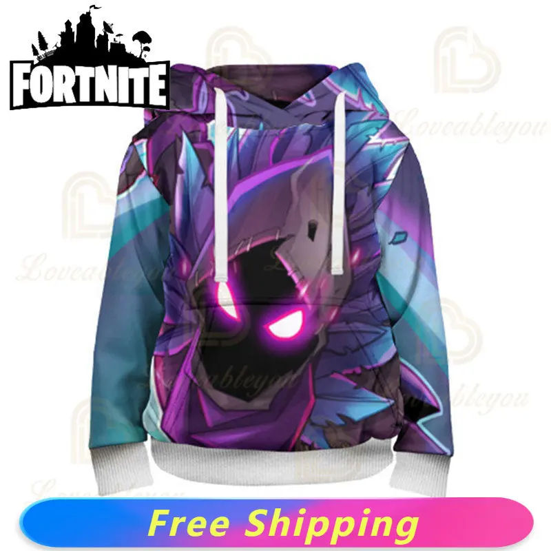 Толстовка Fortnite с капюшоном Игра Битвы худи 3D Victory Royale Детская толстовка для