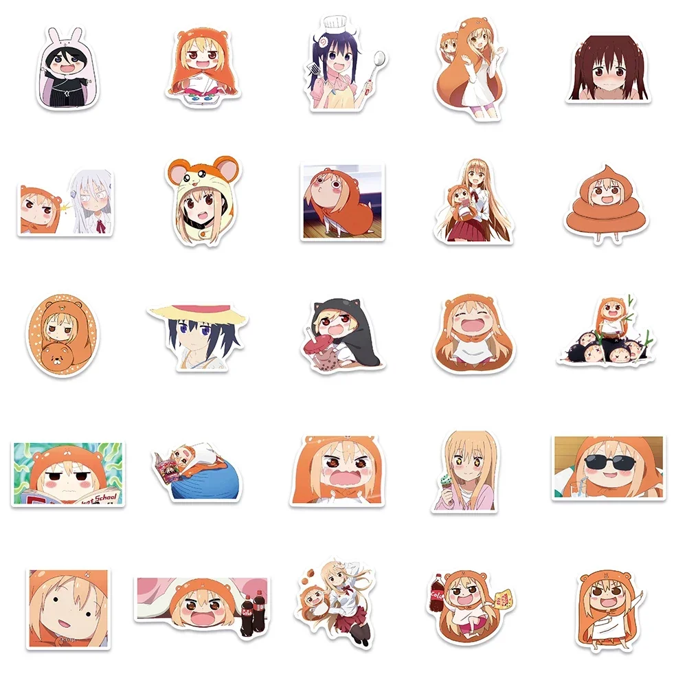 50шт Химото! Umaru-chan Аниме Наклейки Водостойкие Пвх Для Ноутбуков Скейтбордов