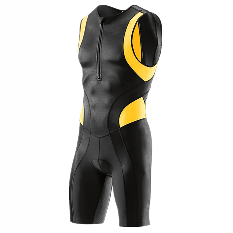 

High quality cycling skinsuit men bicycle jumpsuit triathlon suit bike sleevless straps cycling roupa ciclismo skating suit