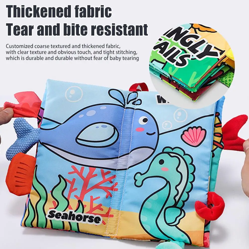 

Тканевая книга для раннего развития ребенка, трехмерный хвост, искусственные игрушки, игрушки для детей 0-3-6-12