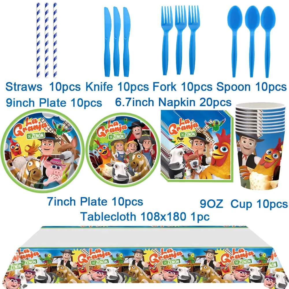 La Granja Zenon Farm Декор для дня рождения Одноразовая посуда Бумажная тарелка Чашка