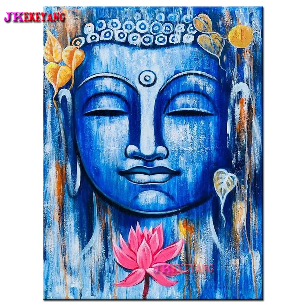 

DIY Diamond Painting Cross Stitch Buddha and lotus Embroidery Full Square Drill Cross Stitch Rhinestone Y4824