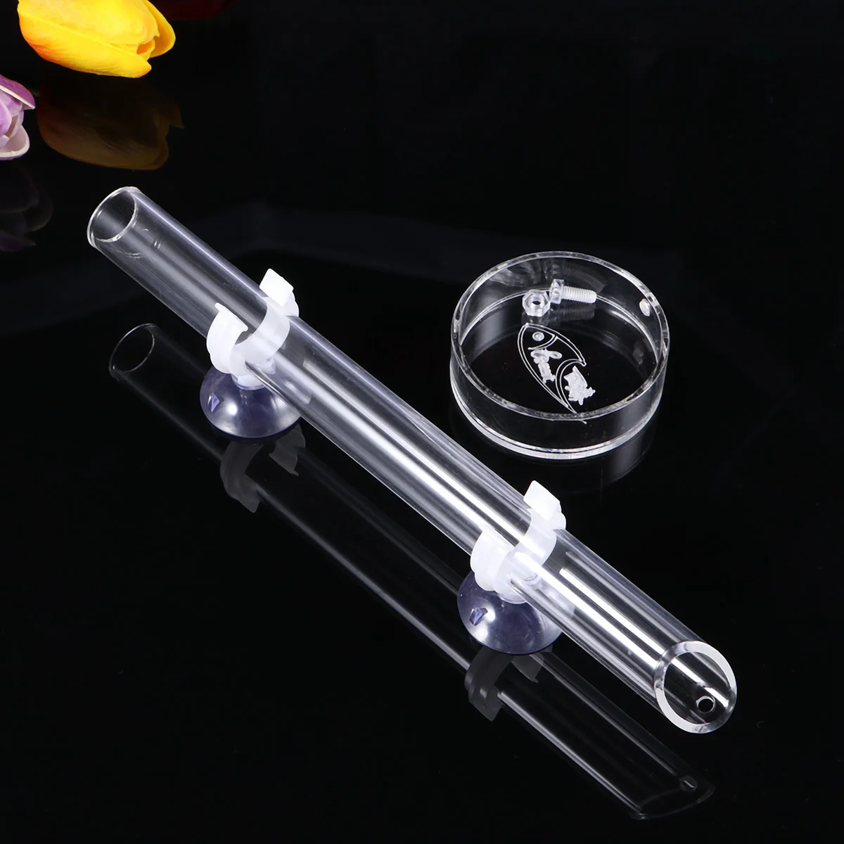 

Shrimp Feeding Tube Feeder Dish Aquarium Tank Tray Acrylic Bowl Automatic Crystal Ring Brine Supplies Clear Betta Cone Station