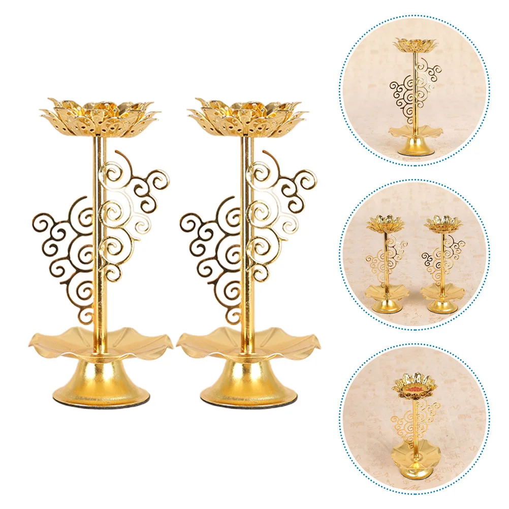 

Holder Lamp Oil Holders Tealight Tibetan Votive Stand Candlestick Pillar Flower Cup Metal Candleholder Tabletop Lamps Decorative