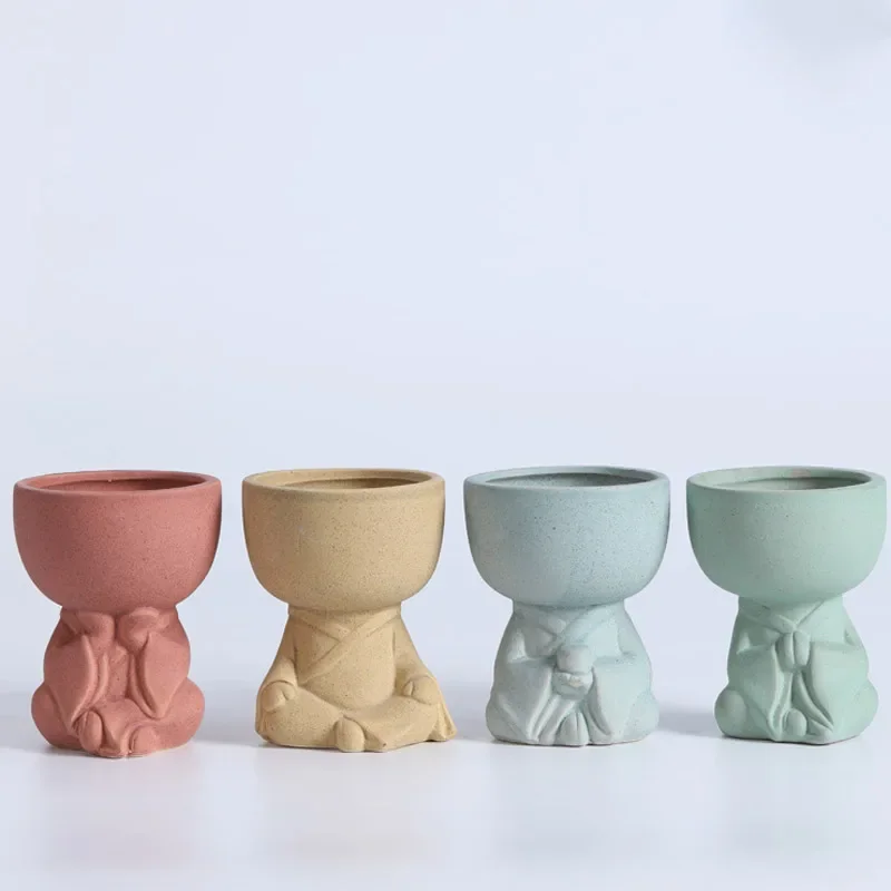 Креативный мультяшный человекоид керамический цветочный горшок суккулент