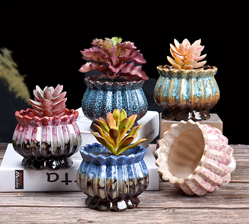

Crude Pottery Retro Succulent Flower Pot Simple Personality Clay Pot Porcelain pots for plants