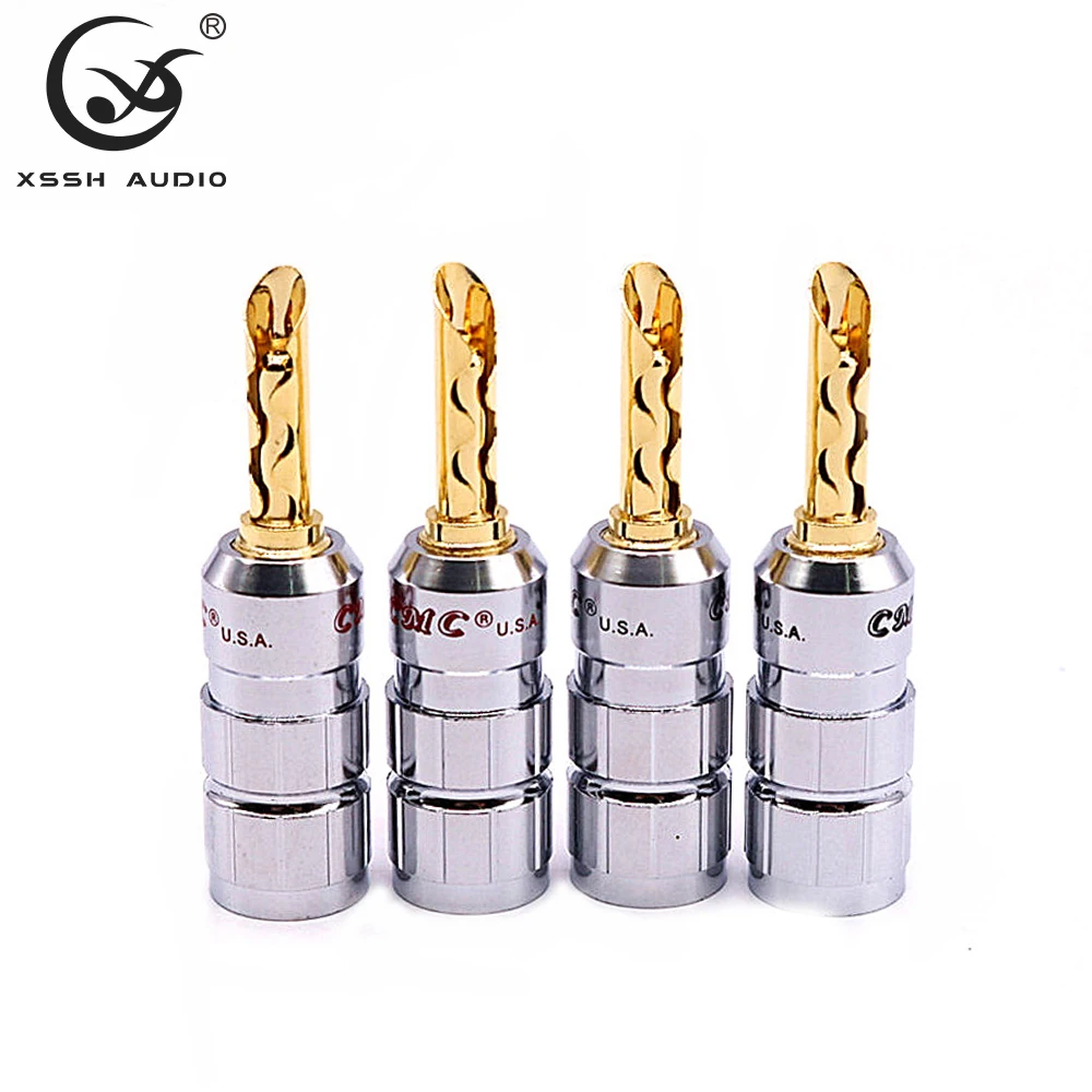 Переходник для динамика XSSH 8 шт. YIVO DIY OEM ODM электрические вилки Красный медный цвет позолоченный HIFI аудио разъем типа банан