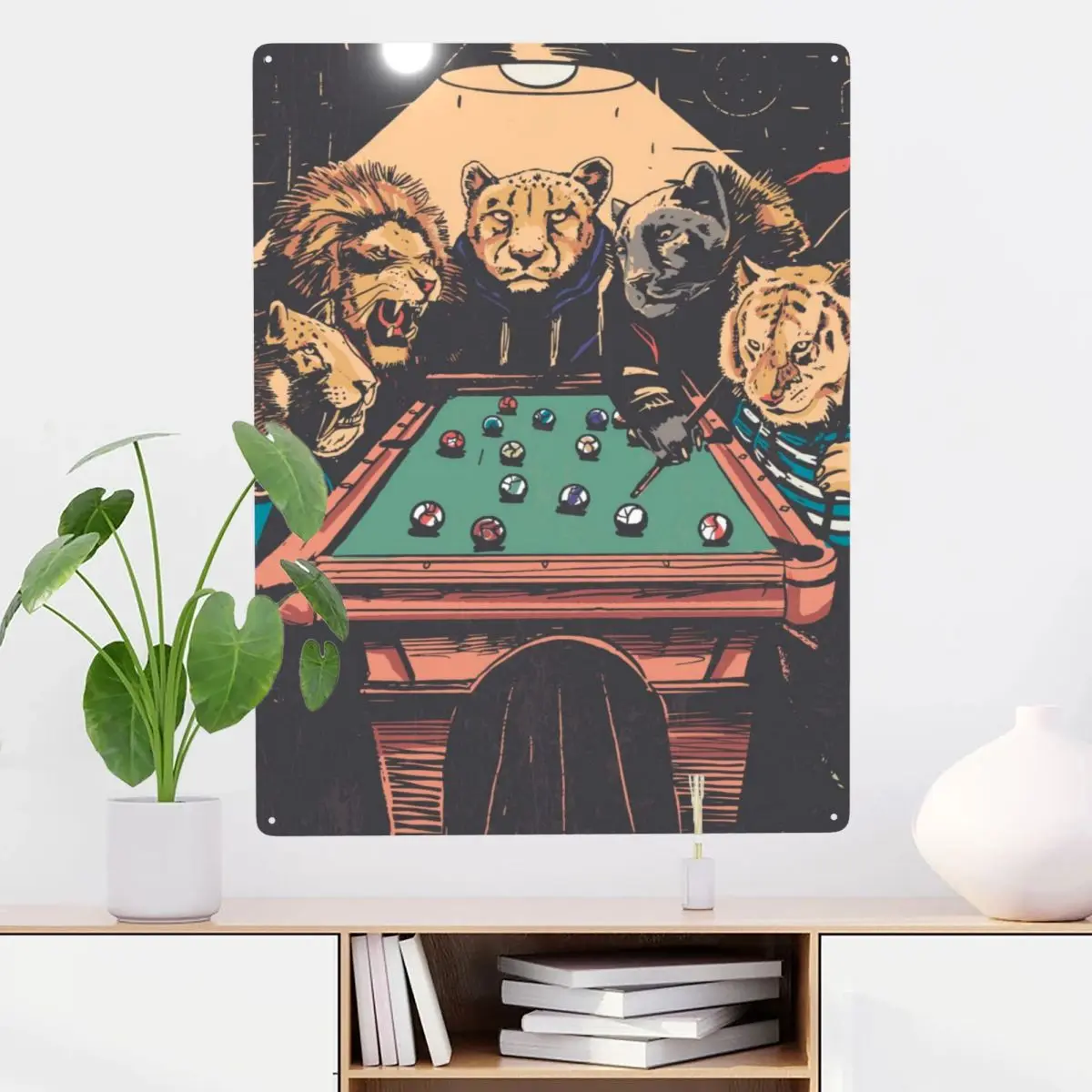 

Family Big Cats Billiard Metal Tin Sign Decor 30x40cm Not Easy Rust Decor For Bar Birthdays Gift