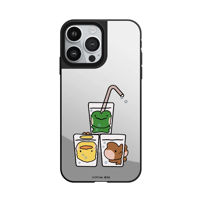 Зеркальный чехол для телефона с изображением лягушки в парке развлечений и MagSafe