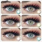 Контактные линзы для глаз, цветные, сине-зеленые, многоцветные