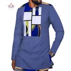 2022 BintaRealWax традиционный Африканский Мужской Топ длинная рубашка Пэчворк Повседневная Мужская Дашики хлопковая Африканский стиль мужская одежда