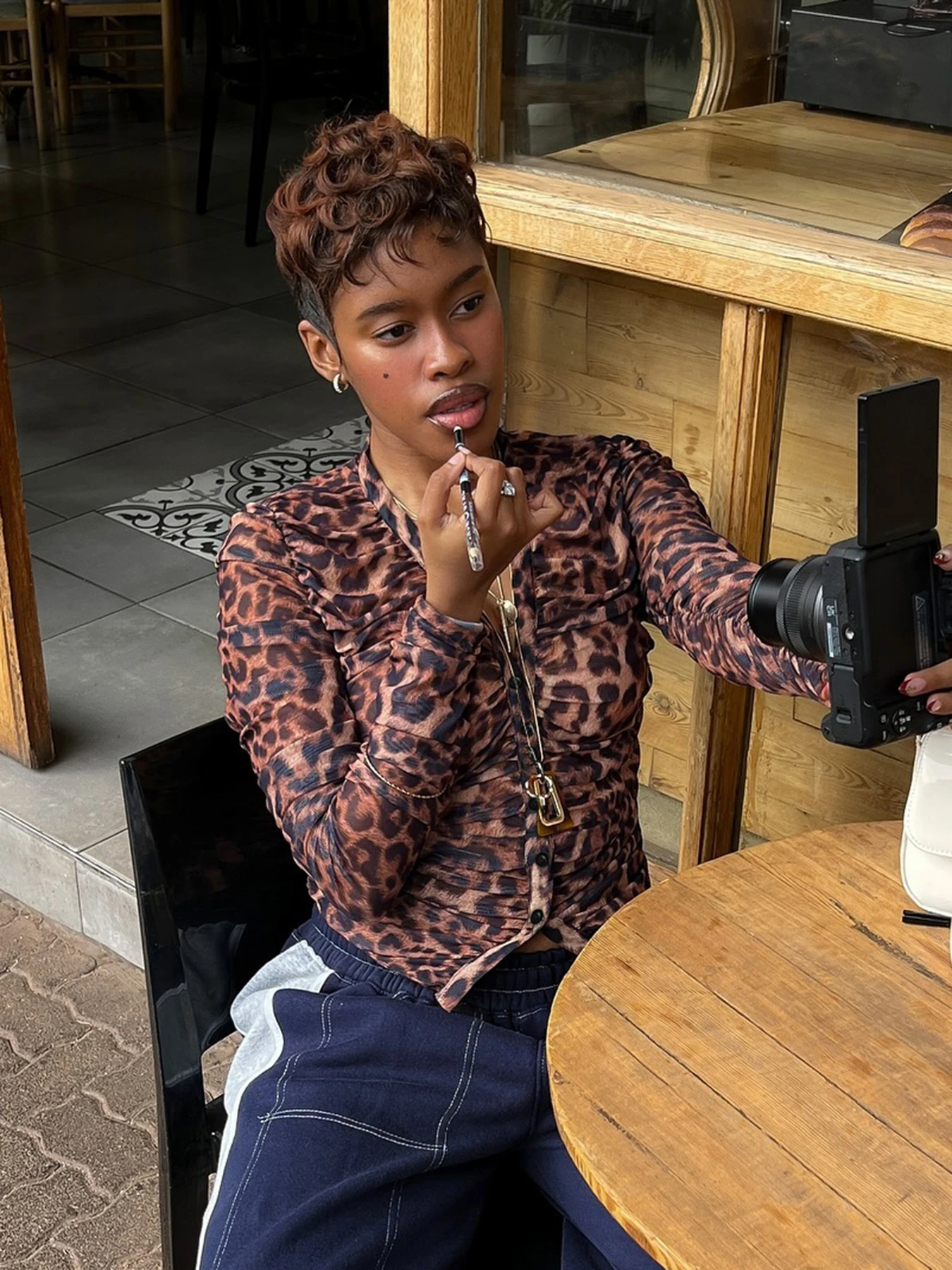 Rockmoer Сетчатые рубашки с леопардовым принтом Женские сексуальные прозрачные