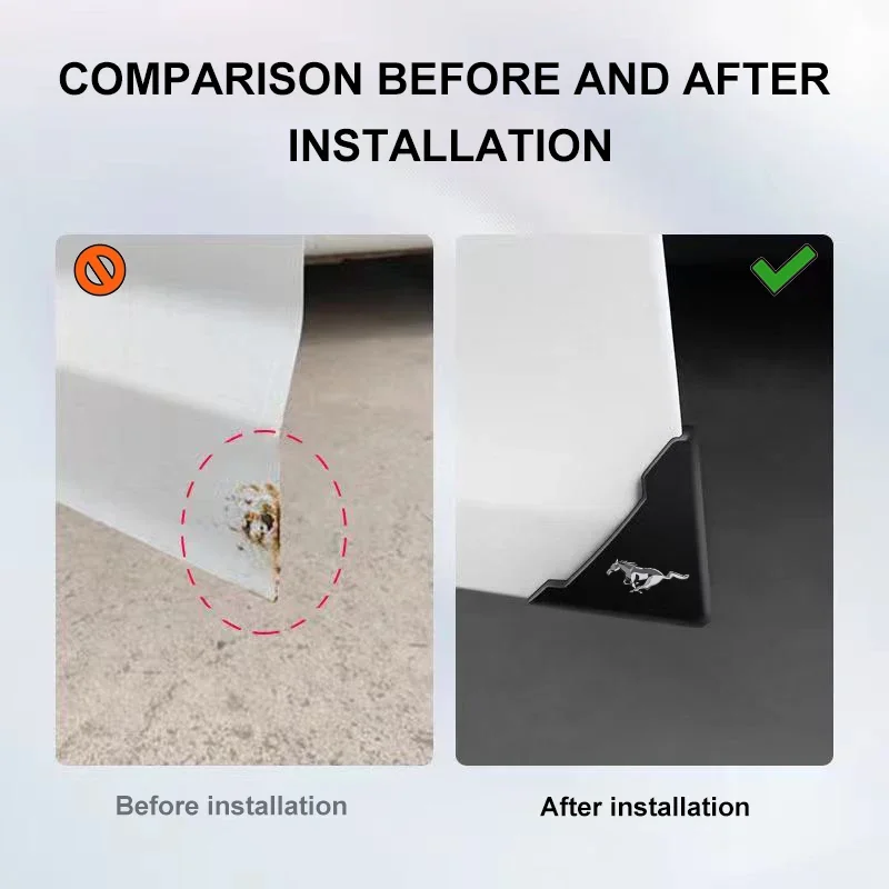 2pcs Silicone Car Door Corner Cover Anti-Scratch Protector Auto Accessories For Mustang 2.3T Shelby GT350 GT500 GT 2015-2017