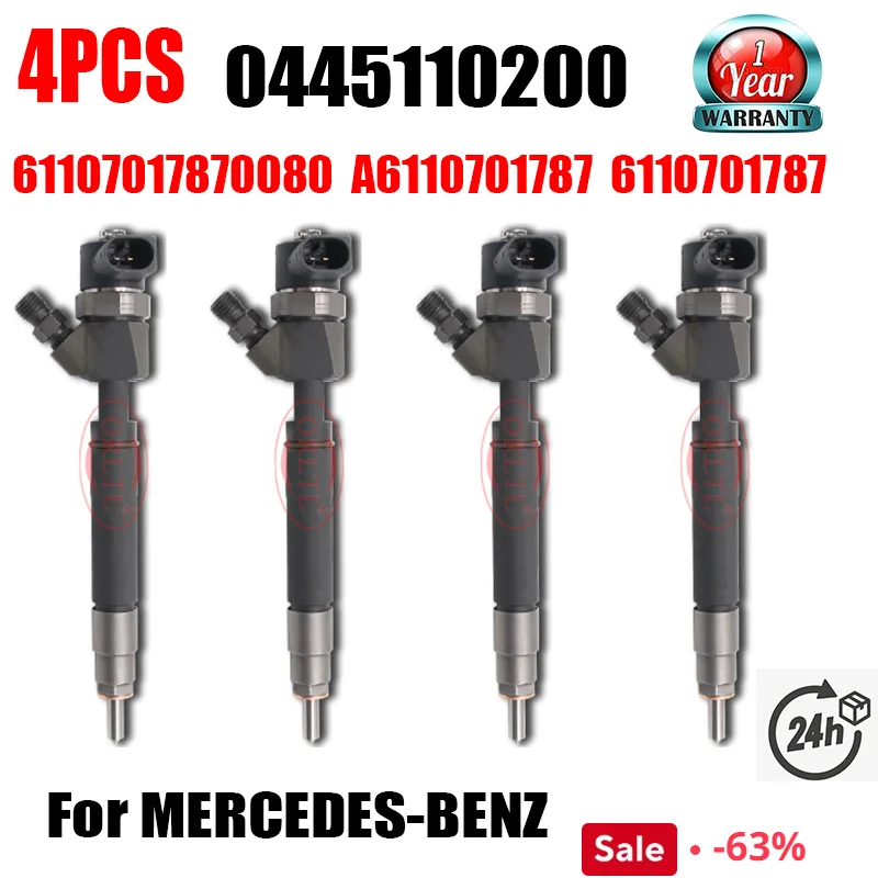 4шт 0445110200 A 6110701787 Форсунка 0 445 110 200 НОВАЯ форсунка дизельного топлива 0986435061 0986435062