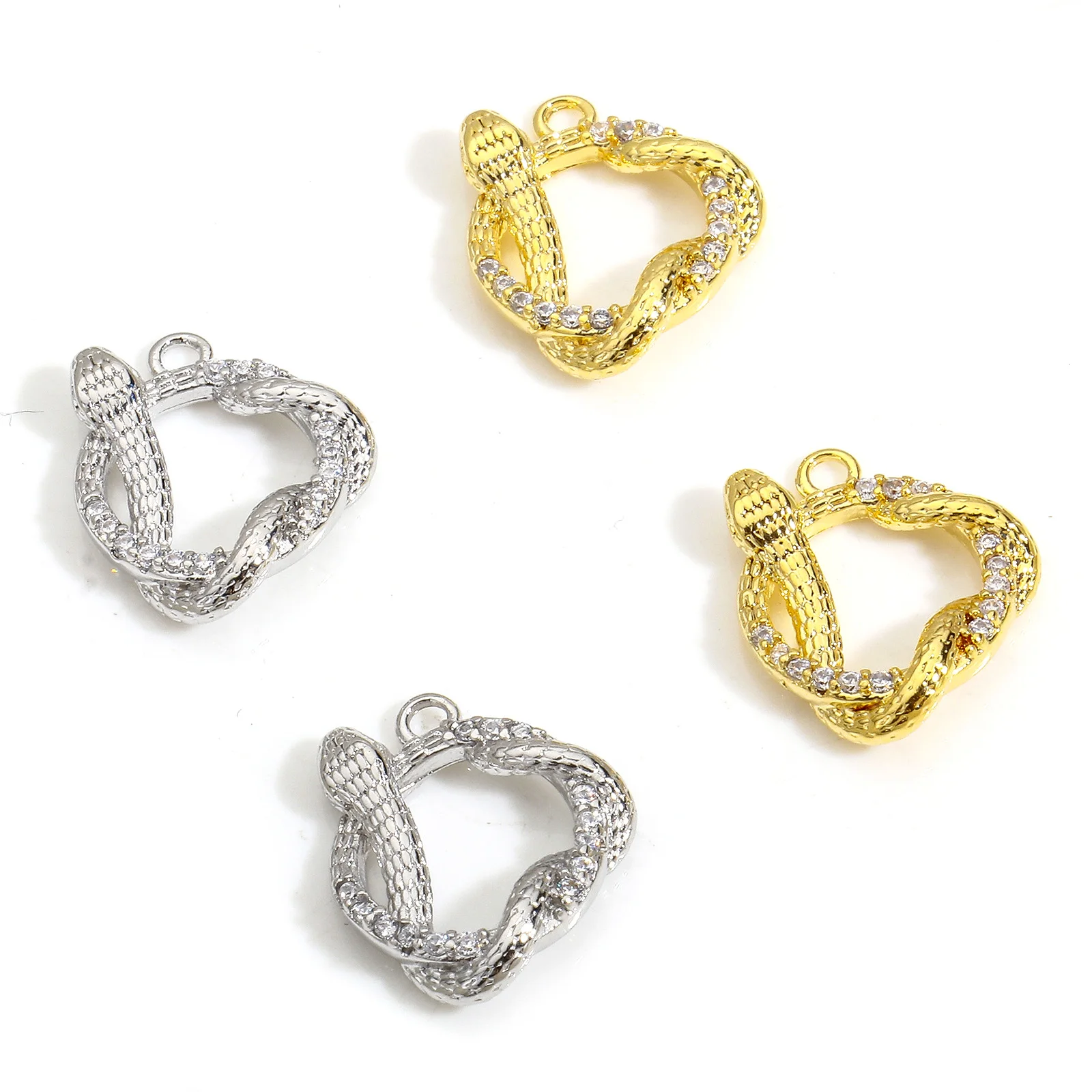 2 шт. металлические подвески в виде змеи 15 х13 мм